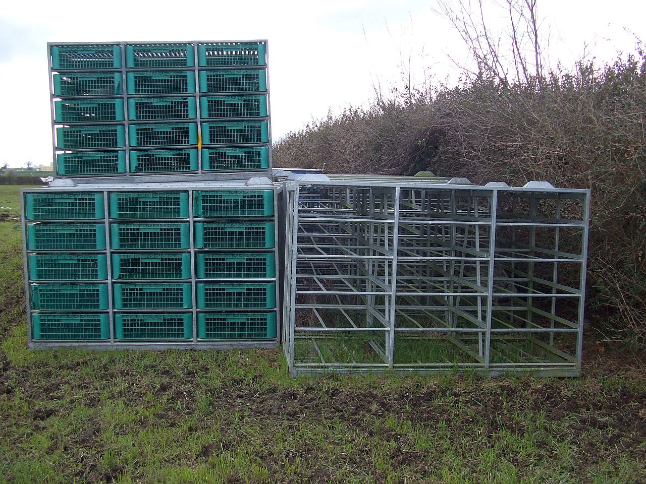 Storage Racks For Poultry For Sale NZ Used Ex Poultry Transporting Racks with Plastic Crates