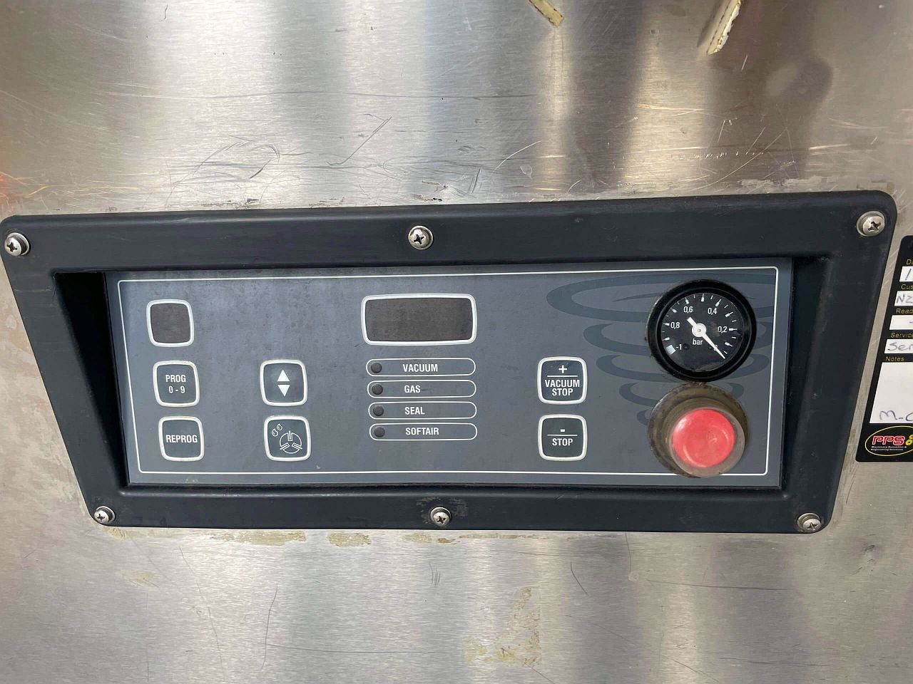 Used Stainless Swing Lid Twin Chamber Vacuum Packer with Modified Air