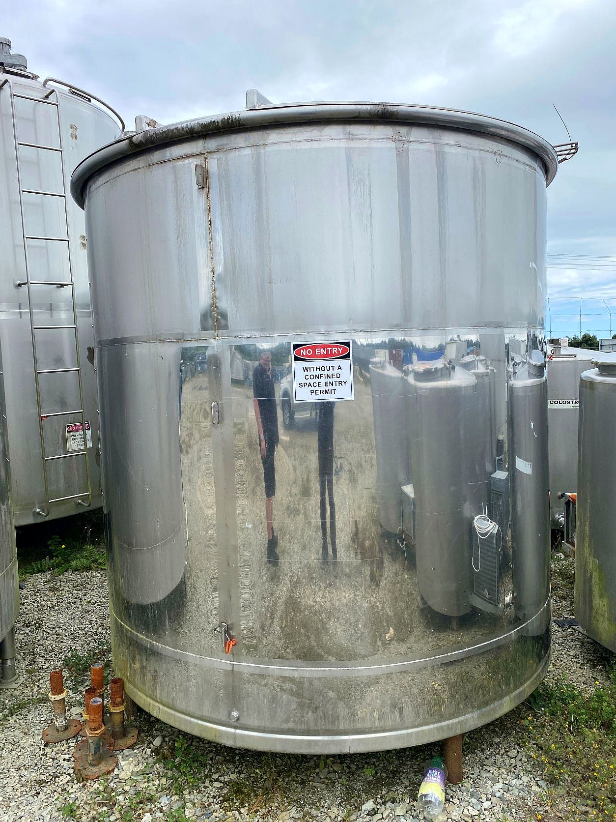 Secondhand Stainless Steel Lidded Tanks For Sale NZ Ex Milk Tank