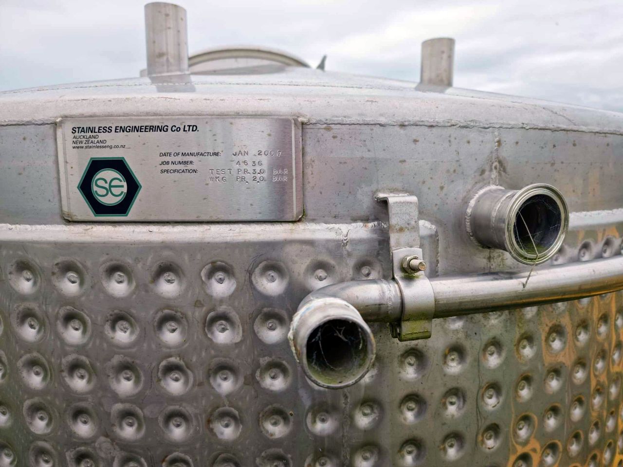 Used Fully Stainless Steel Dimple Jacketed Tanks for sale NZ